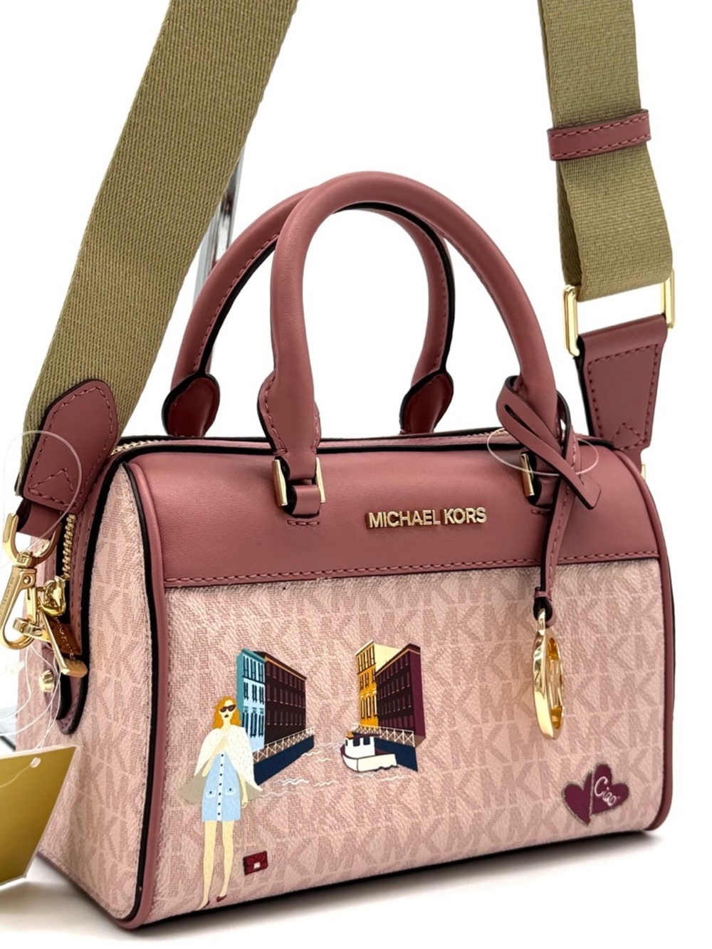 Michael Kors XS Jet Set Travel Girl Duffle Crossbody Bag Powder Blush